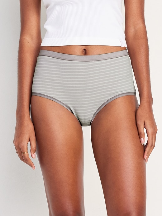 View large product image 1 of 8. High-Waisted Everyday Brief Cotton Underwear