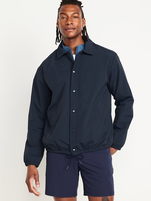 Image number 1 showing, Water-Resistant Snap-Front Jacket