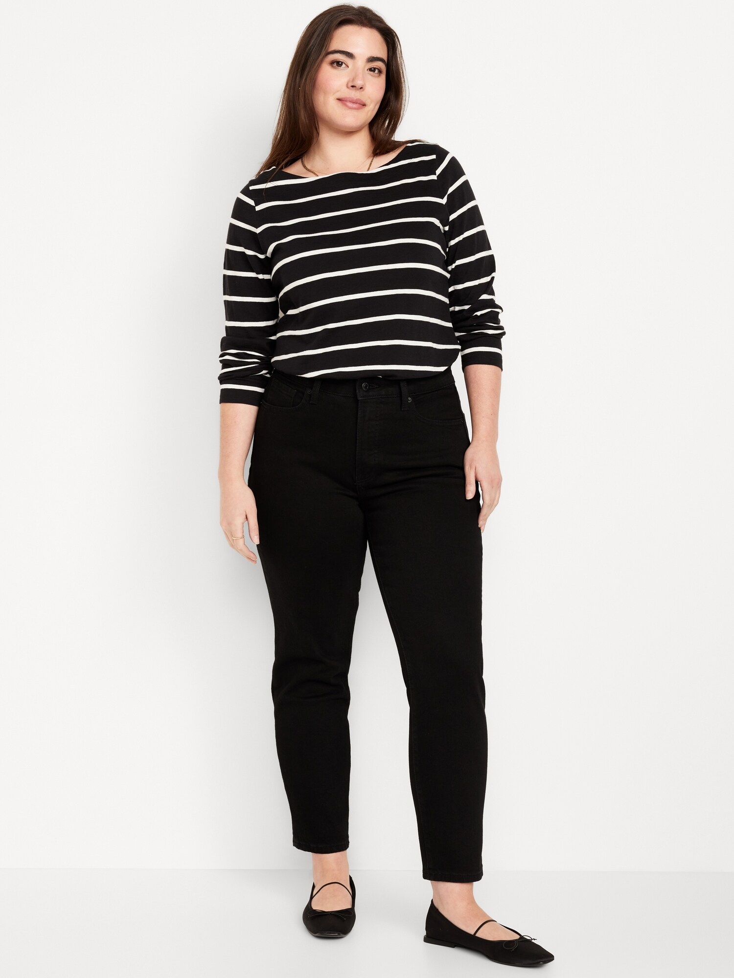 Женские джинсы Old Navy High-Waisted OG Straight Ankle, цвет: Чёрный, вариант 1 — фото 4