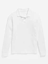Image number 2 showing, School Uniform Long-Sleeve Polo Shirt for Boys