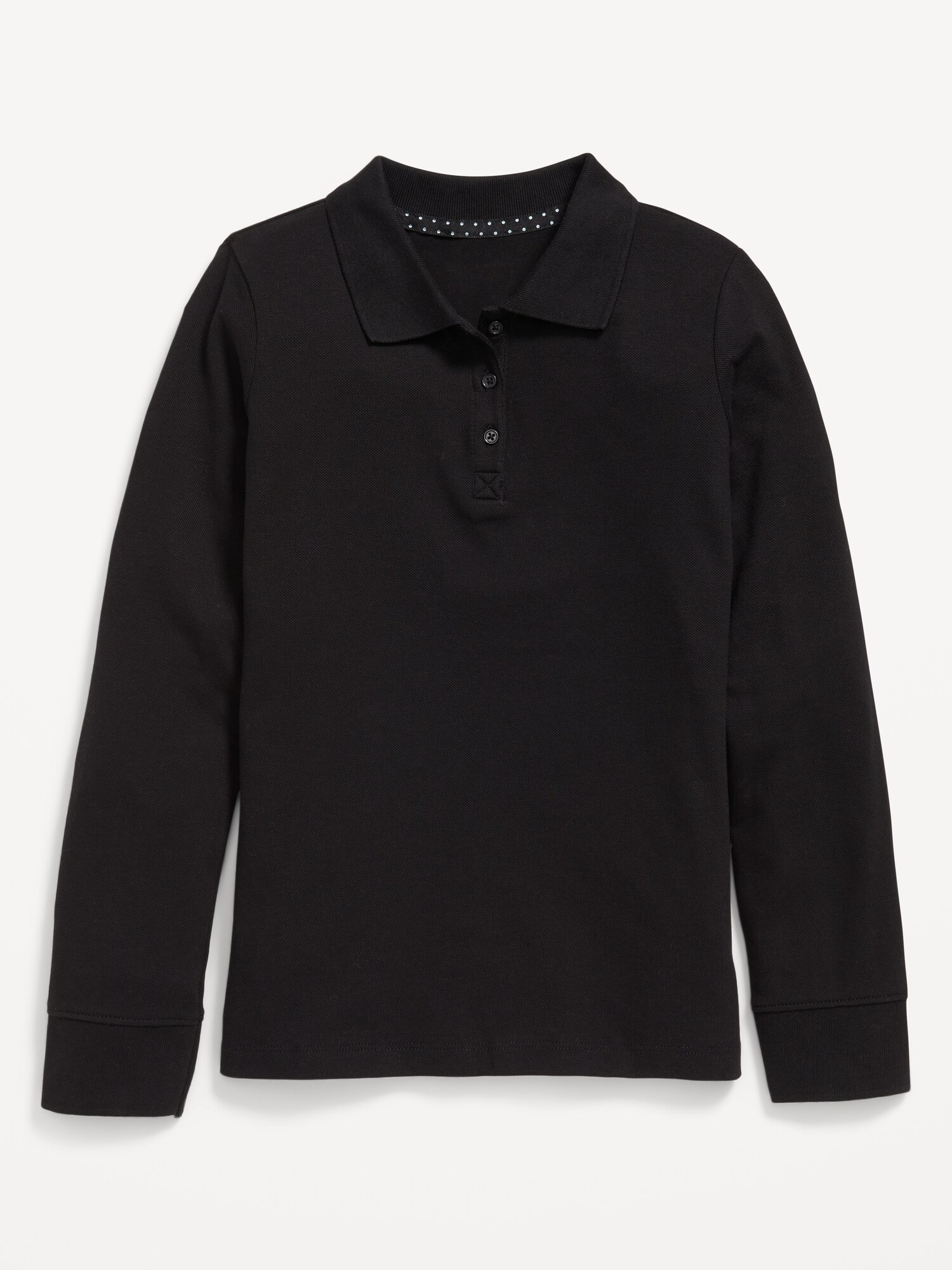 Поло Old Navy Uniform Pique Polo Shirt для девочек, цвет: Чёрный — фото 2