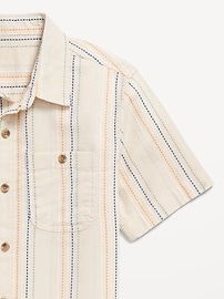 View large product image 3 of 3. Printed Short-Sleeve Linen-Blend Pocket Shirt for Boys
