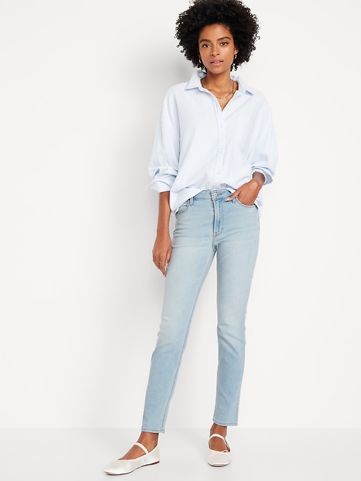 Image number 1 showing, High-Waisted Wow Straight Ankle Jeans