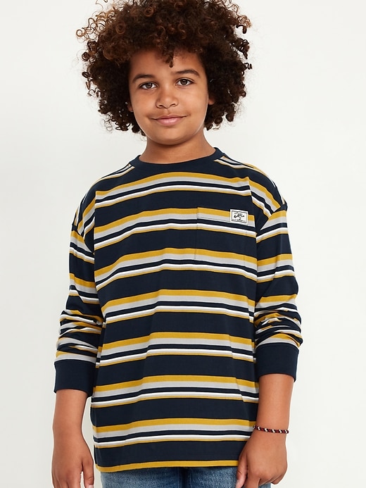 View large product image 1 of 3. Oversized Long-Sleeve Pocket T-Shirt for Boys