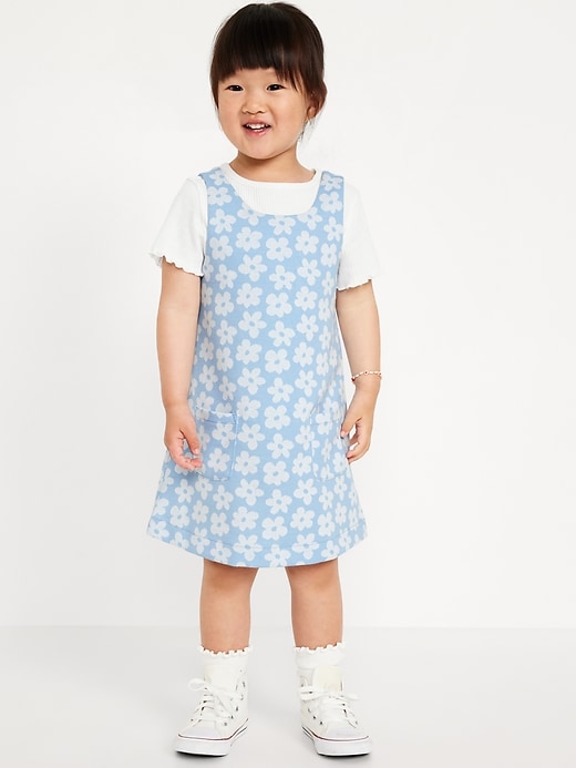 View large product image 1 of 4. Sleeveless Pocket Dress and T-Shirt Set for Toddler Girls