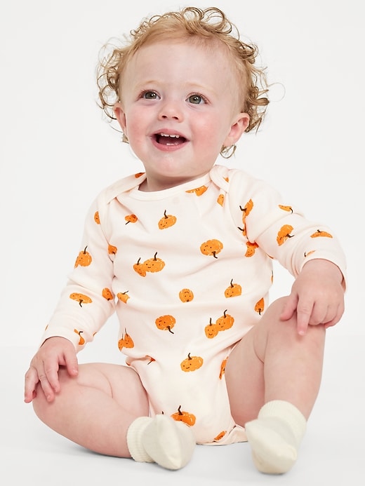 View large product image 1 of 3. Printed Long-Sleeve Bodysuit for Baby