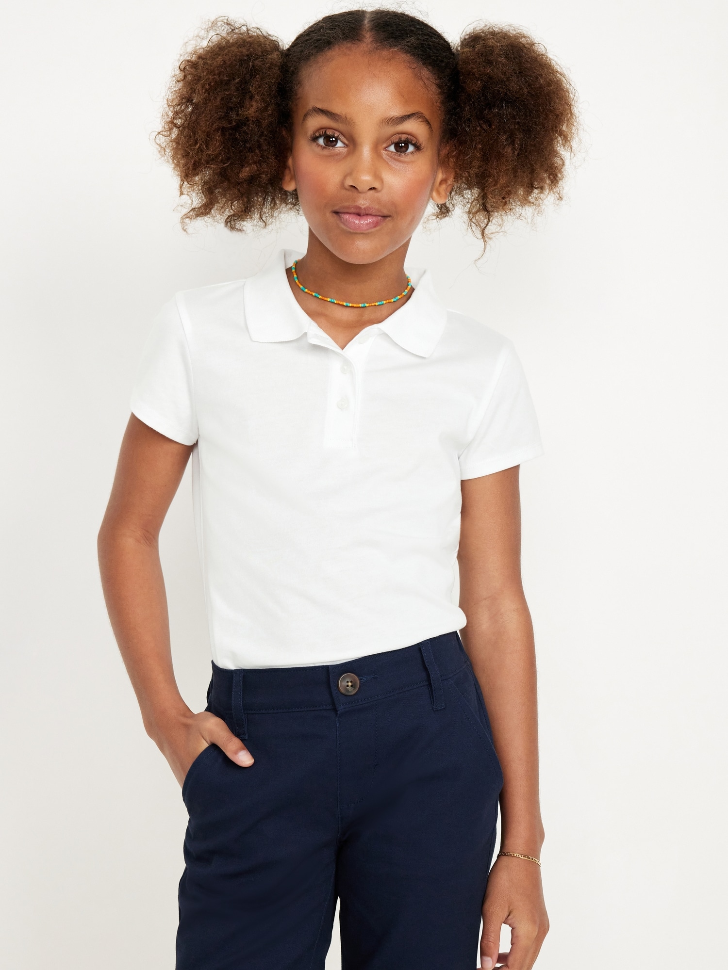 School Uniform Jersey Polo Shirt for Girls