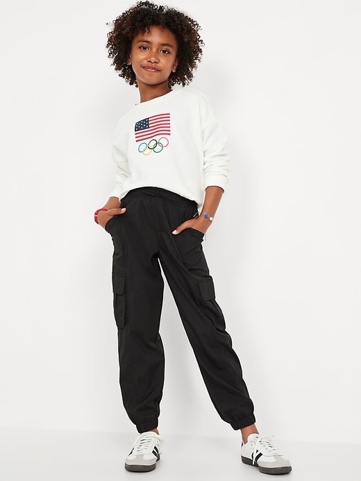 Image number 3 showing, High-Waisted StretchTech Cargo Jogger Pants for Girls