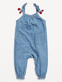 View large product image 3 of 3. Sleeveless Heart-Pocket Jumpsuit for Baby