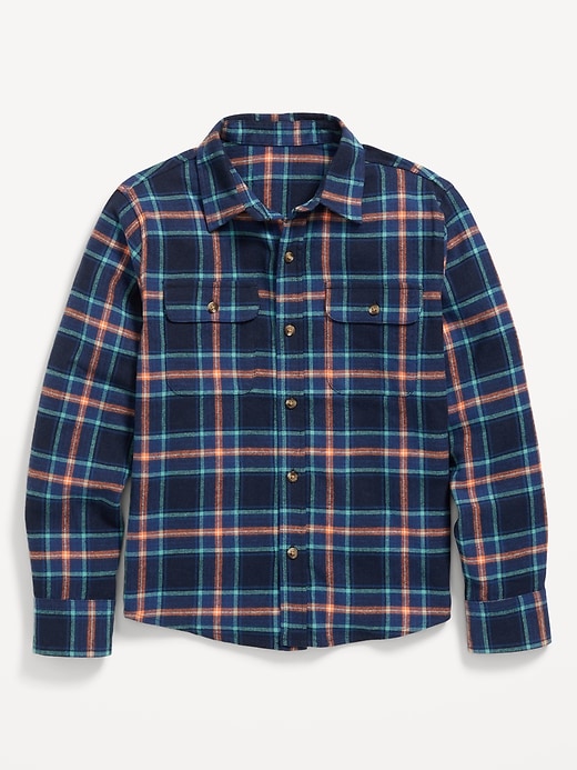 View large product image 2 of 3. Soft-Brushed Flannel Pocket Shirt for Boys