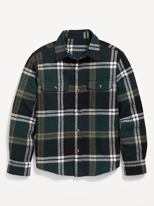 View large product image 2 of 3. Soft-Brushed Flannel Pocket Shirt for Boys