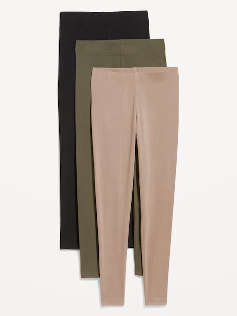 High-Waisted Fashion Layering Leggings 3-Pack - Chocolate Malted
