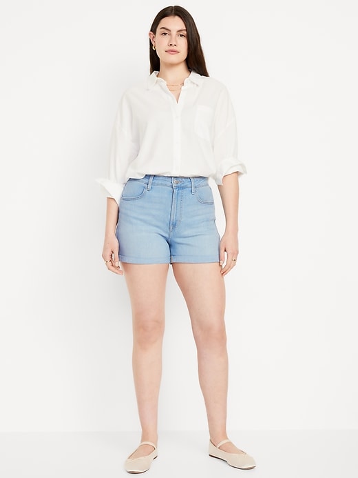 Image number 5 showing, High-Waisted Wow Jean Shorts -- 3-inch inseam