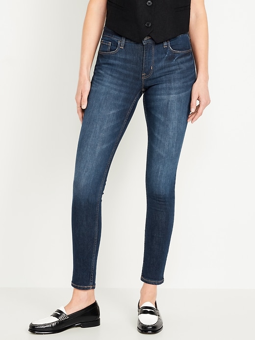 Image number 2 showing, Mid-Rise Rockstar Super-Skinny Jeans for Women