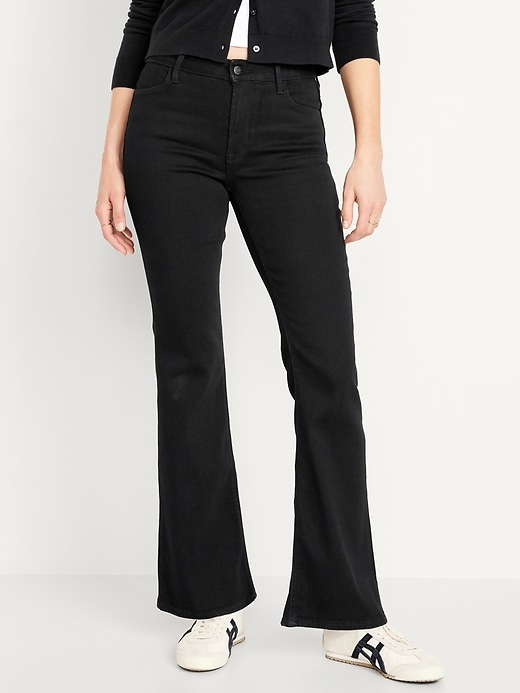 Image number 2 showing, High-Waisted Wow Black Flare Jeans