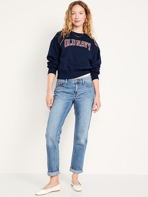 Image number 1 showing, Mid-Rise Wow Boyfriend Straight Jeans