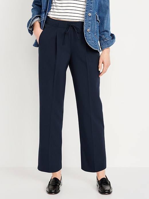 Image number 1 showing, High-Waisted Pull-On Billie Straight Trouser