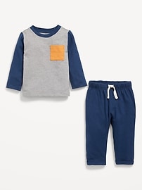 View large product image 3 of 3. Long-Sleeve Pocket T-Shirt and Pants Set for Baby