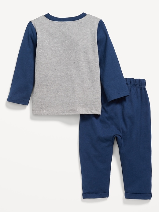 View large product image 2 of 3. Long-Sleeve Pocket T-Shirt and Pants Set for Baby