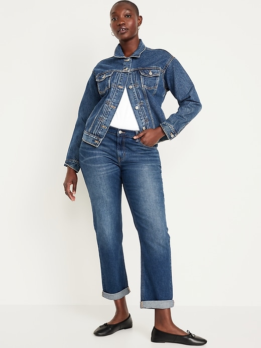 Image number 5 showing, Mid-Rise Wow Boyfriend Straight Jeans