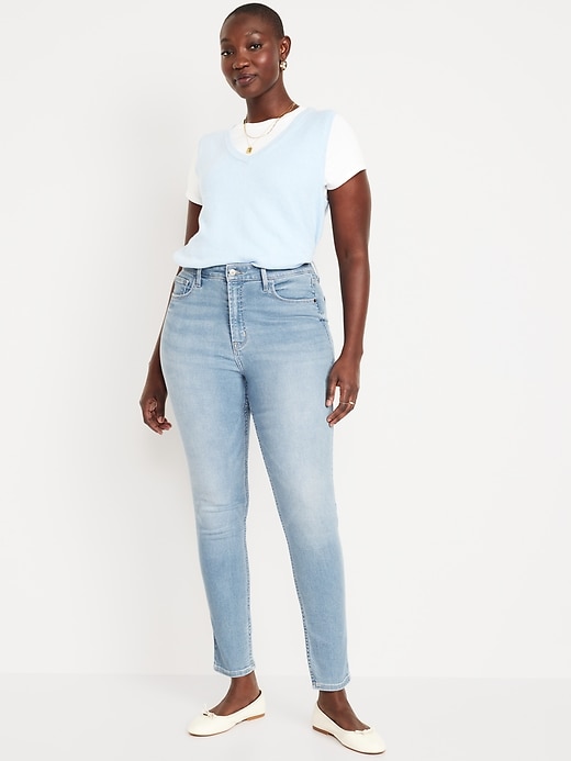 Image number 5 showing, Extra High-Waisted Rockstar 360° Stretch Super-Skinny Ankle Jeans