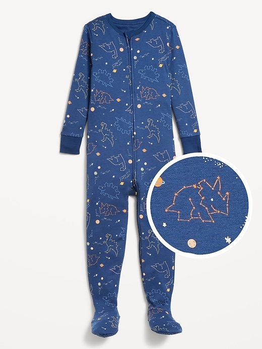 View large product image 1 of 2. Snug-Fit Zip-Front Footed Pajama One-Piece for Toddler &amp; Baby