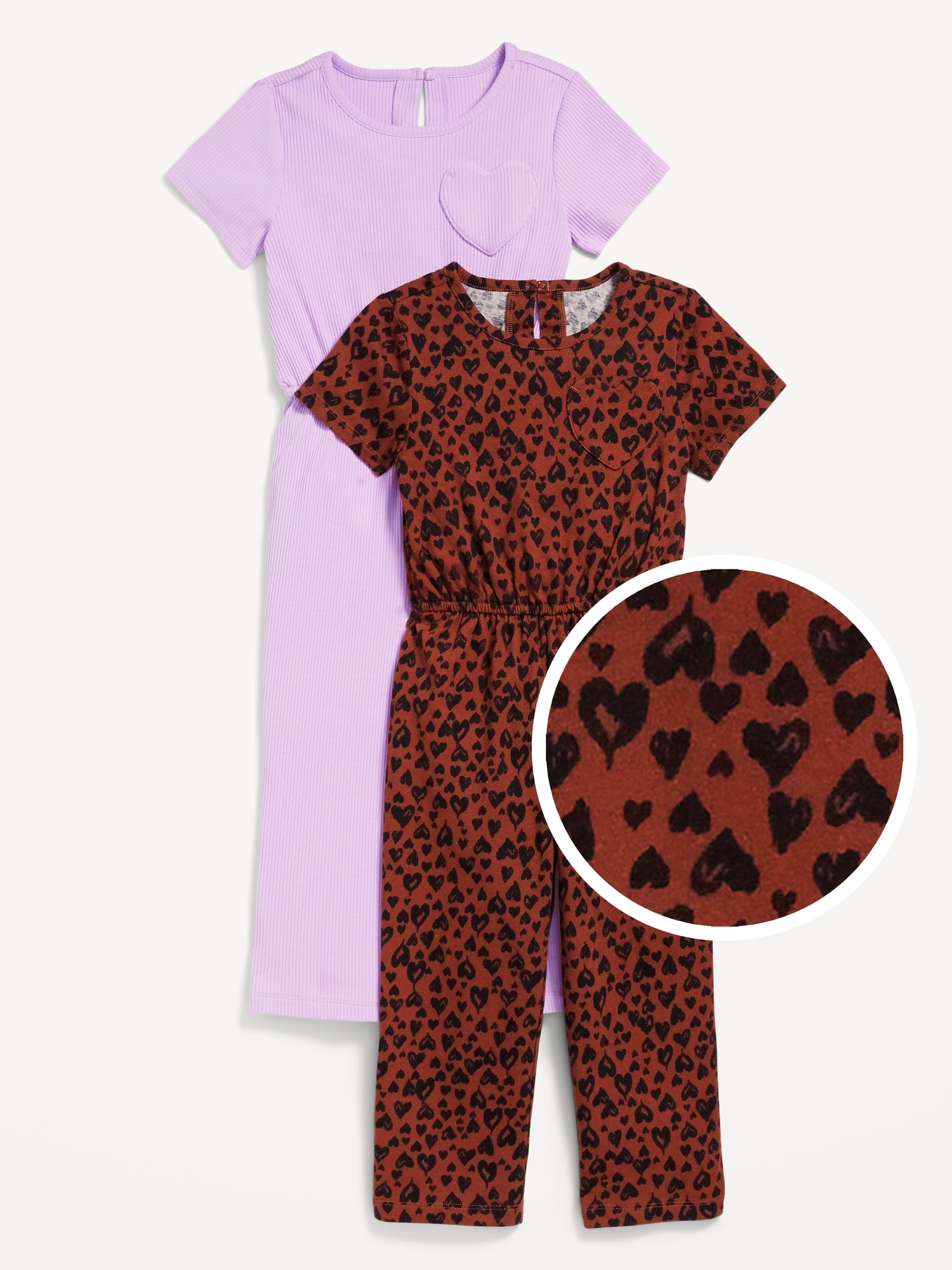 Short-Sleeve Jumpsuit 2-Pack for Toddler Girls