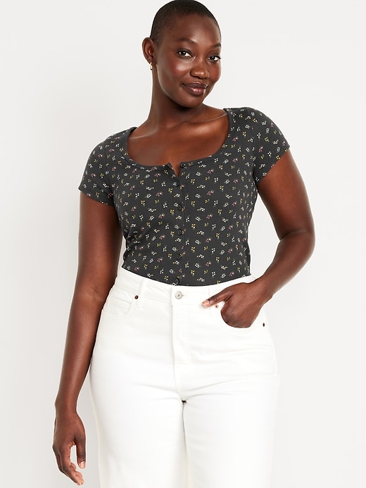 Image number 5 showing, Rib-Knit Button-Down Top