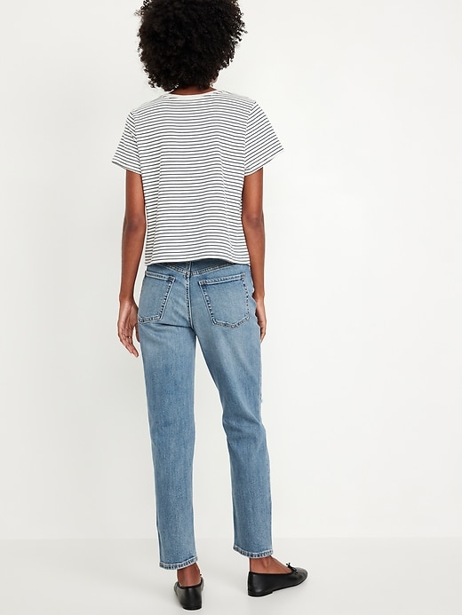 Image number 3 showing, High-Waisted OG Straight Ripped Ankle Jeans