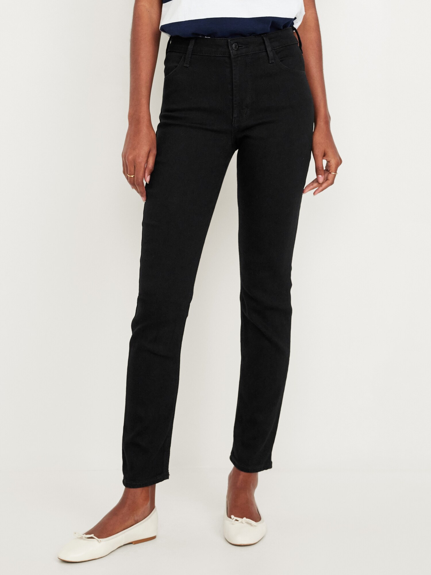 Женские джинсы Old Navy High-Waisted Wow Straight Ankle, цвет: Чёрный — фото 2