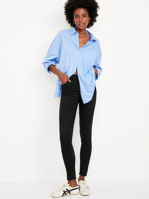 High-Waisted Wow Super-Skinny Jeans - Black Wash