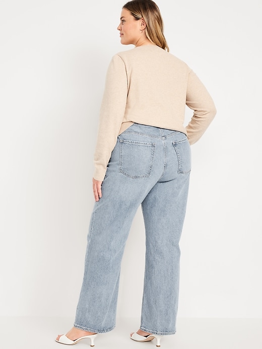 Image number 8 showing, Extra High-Waisted Ripped Wide-Leg Jeans