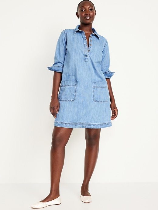 Image number 5 showing, Jean Popover Shirt Dress