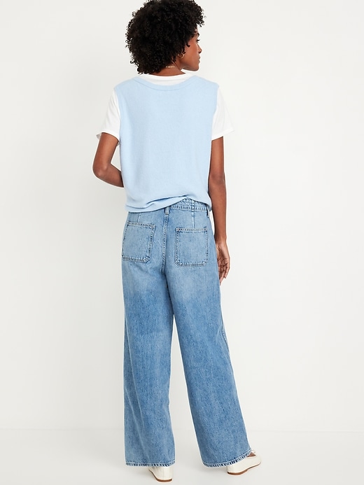 Image number 3 showing, High-Waisted Baggy Wide-Leg Trouser Jeans