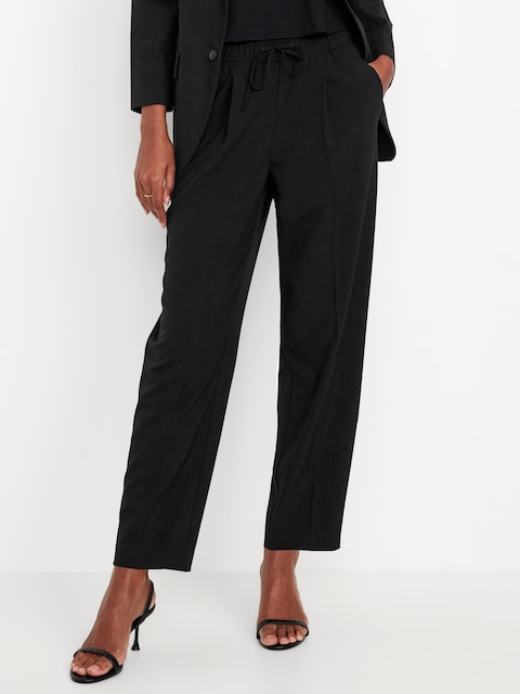 High-Waisted Billie Straight Ankle Trouser - Black