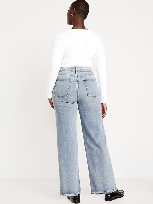 Image number 6 showing, Extra High-Waisted Ripped Wide-Leg Jeans