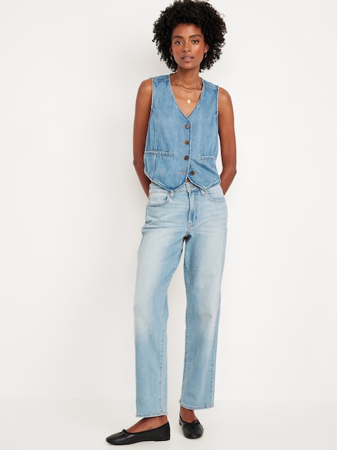 High-Waisted Wow Loose Jeans - Light Wash