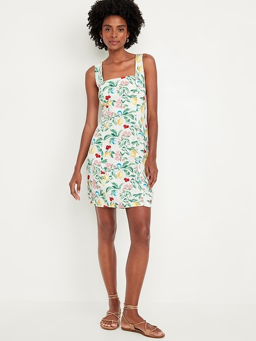 Sleeveless Linen-Blend Mini Dress