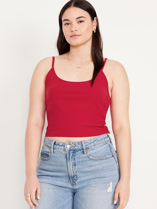 Image number 5 showing, Fitted Ultra-Crop Ribbed Cami