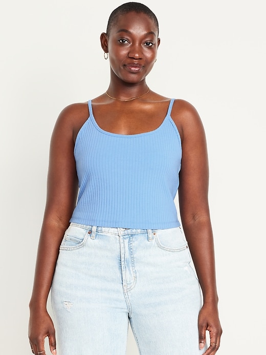 Image number 5 showing, Fitted Ultra-Crop Ribbed Cami