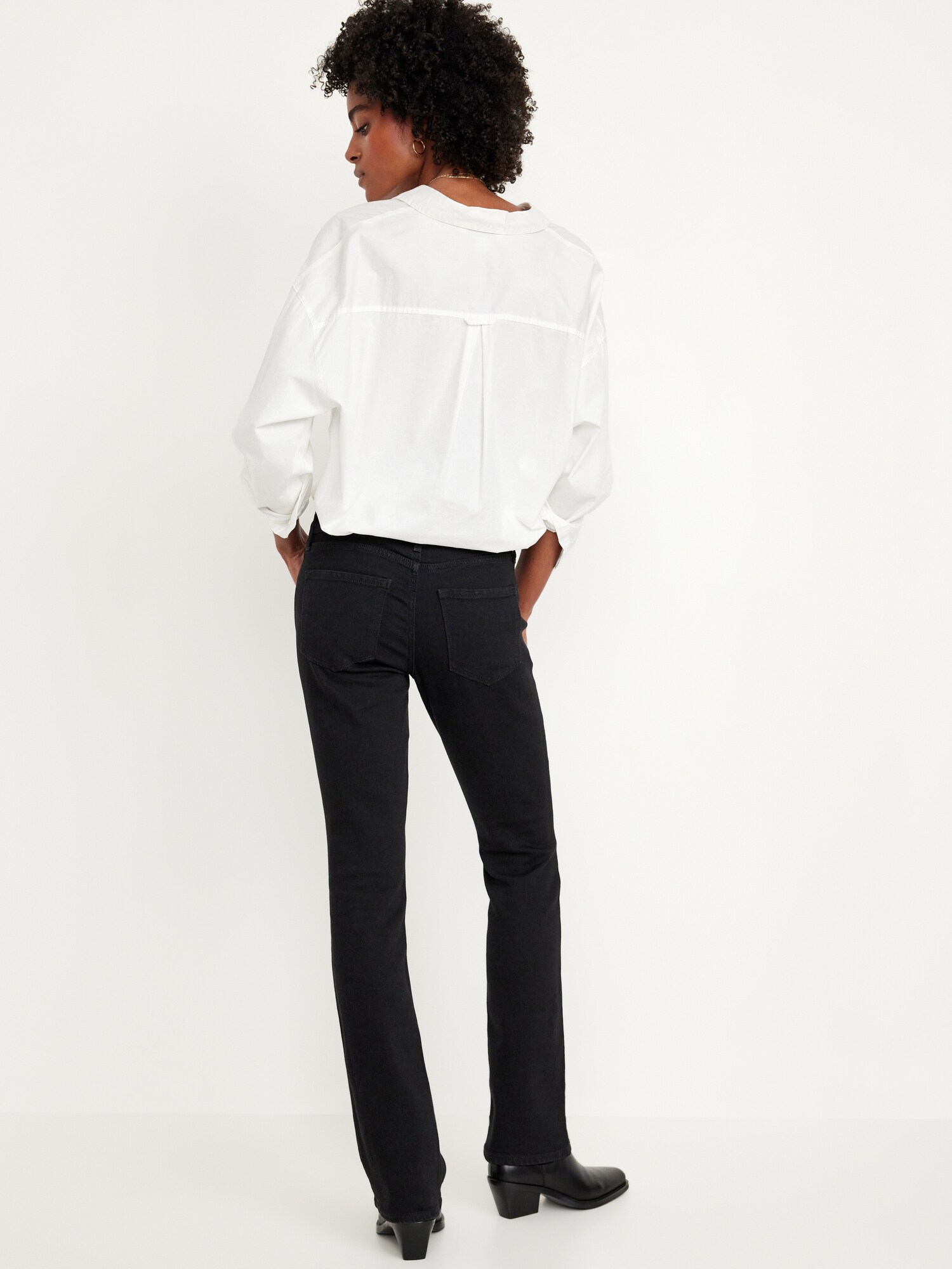 Женские джинсы Old Navy Mid-Rise Wow Boot-Cut, цвет: Чёрный — фото 3