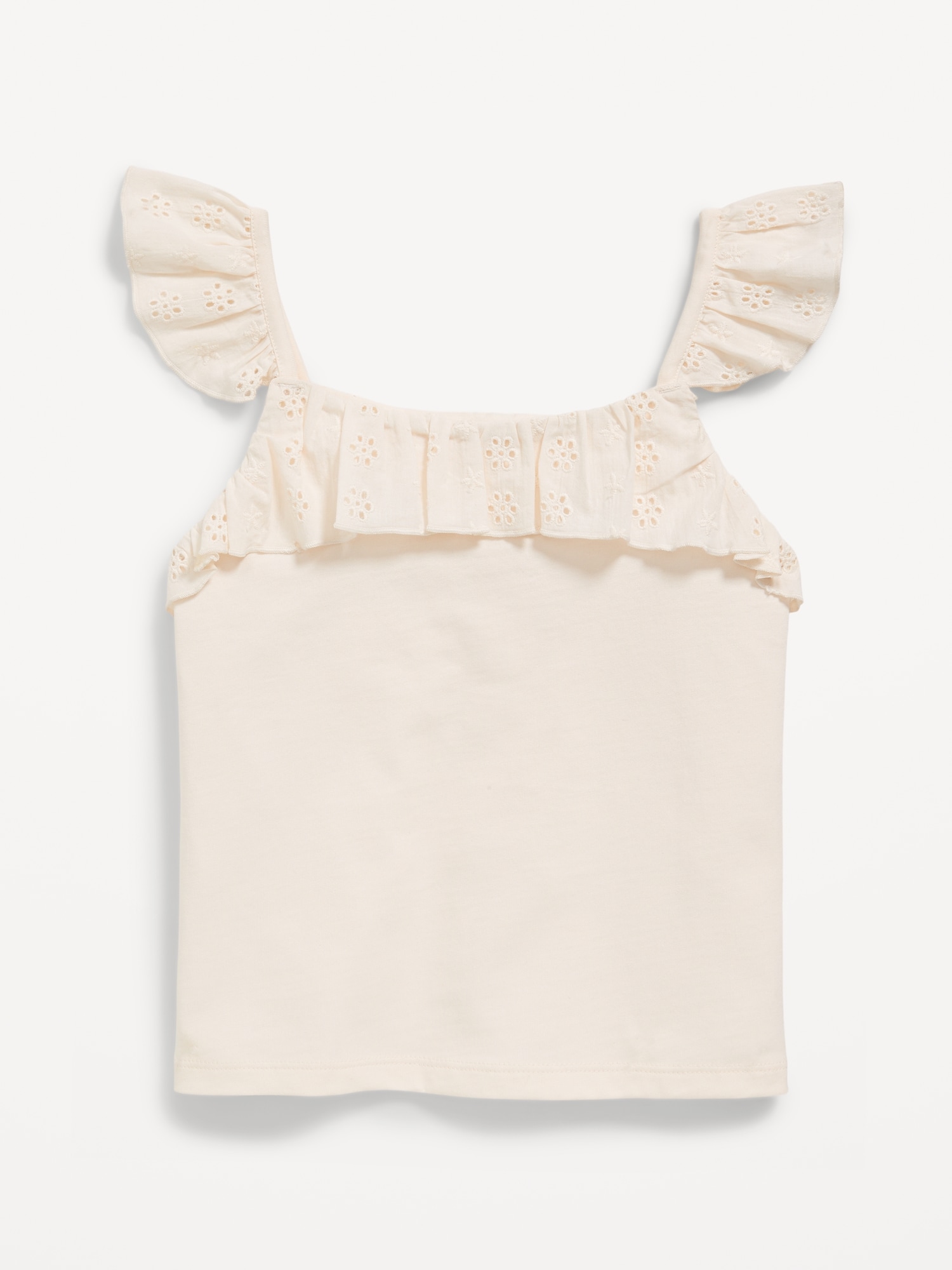 Fitted Ruffle-Trim Tank Top for Girls
