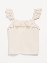 View large product image 3 of 3. Fitted Ruffle-Trim Tank Top for Girls