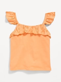 View large product image 3 of 3. Fitted Ruffle-Trim Tank Top for Girls