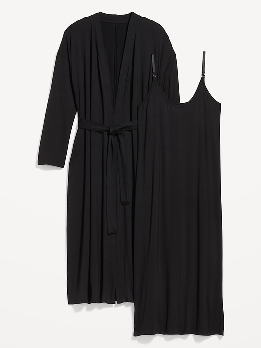 Image number 4 showing, Maternity Robe &amp;amp; Nursing Nightgown Set