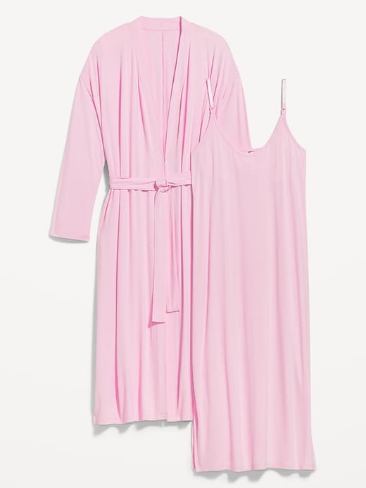 Image number 5 showing, Maternity Robe &amp;amp; Nursing Nightgown Set