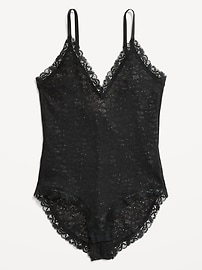 View large product image 4 of 8. V-Neck Lace Bodysuit