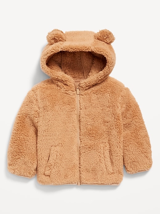 View large product image 1 of 1. Sherpa Critter Zip-Front Hooded Jacket for Baby