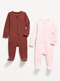 View large product image 3 of 3. 2-Way-Zip Sleep &amp; Play Footed One-Piece 2-Pack for Baby