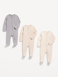 View large product image 3 of 3. 2-Way-Zip Sleep &amp; Play Footed One-Piece 3-Pack for Baby